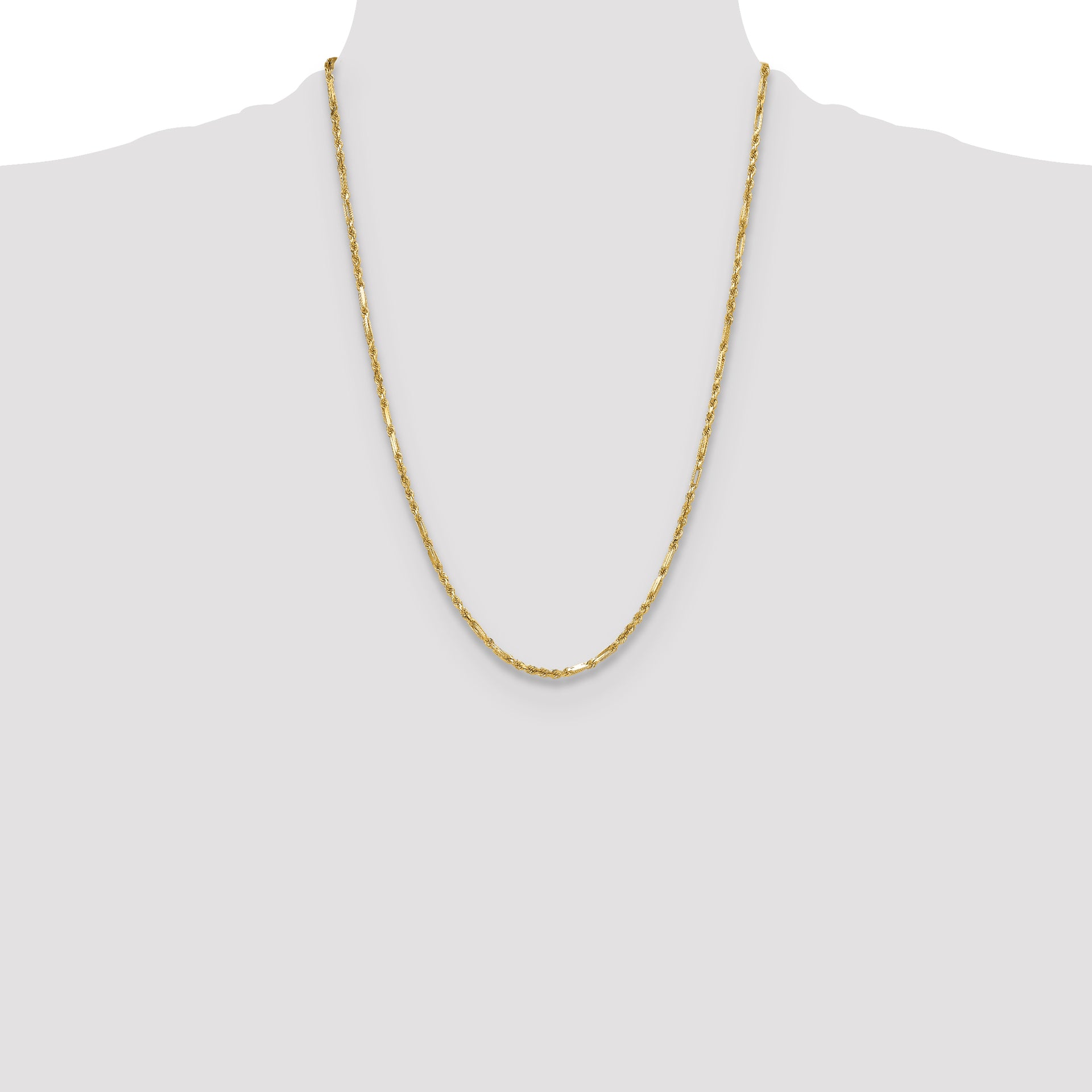 14k 2.75mm D/C Milano Rope Chain