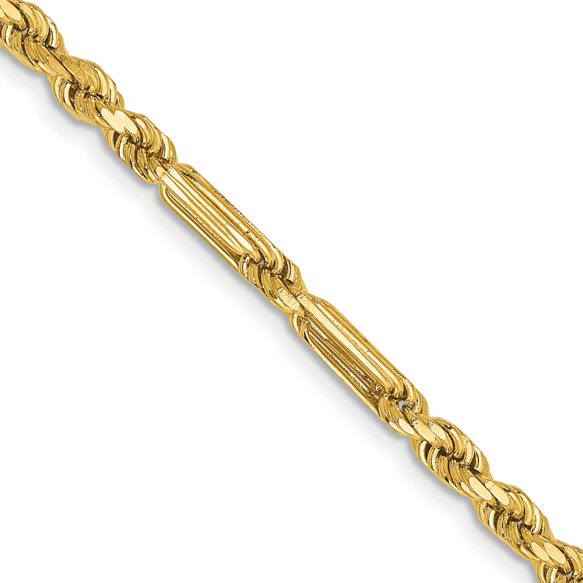 14k 3.0mm D/C Milano Rope Chain
