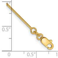 14k .8mm Octagonal Snake Chain Anklet