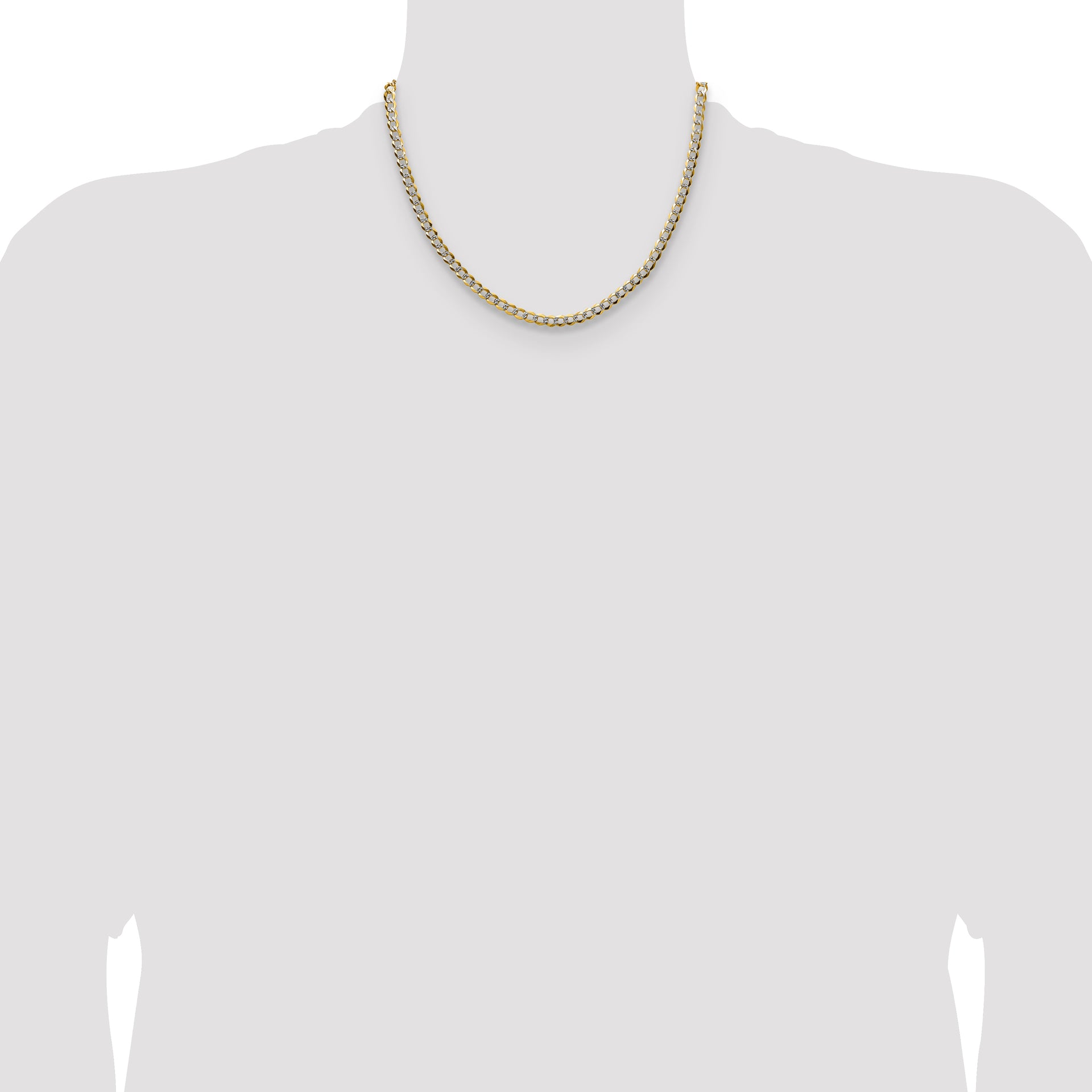 14k 4.7mm Lightweight PavÃ© Flat Cuban Chain