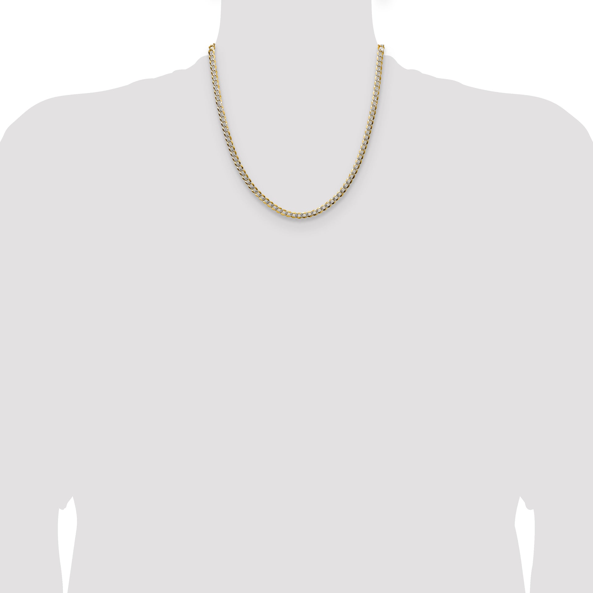 14k 4.7mm Lightweight PavÃ© Flat Cuban Chain