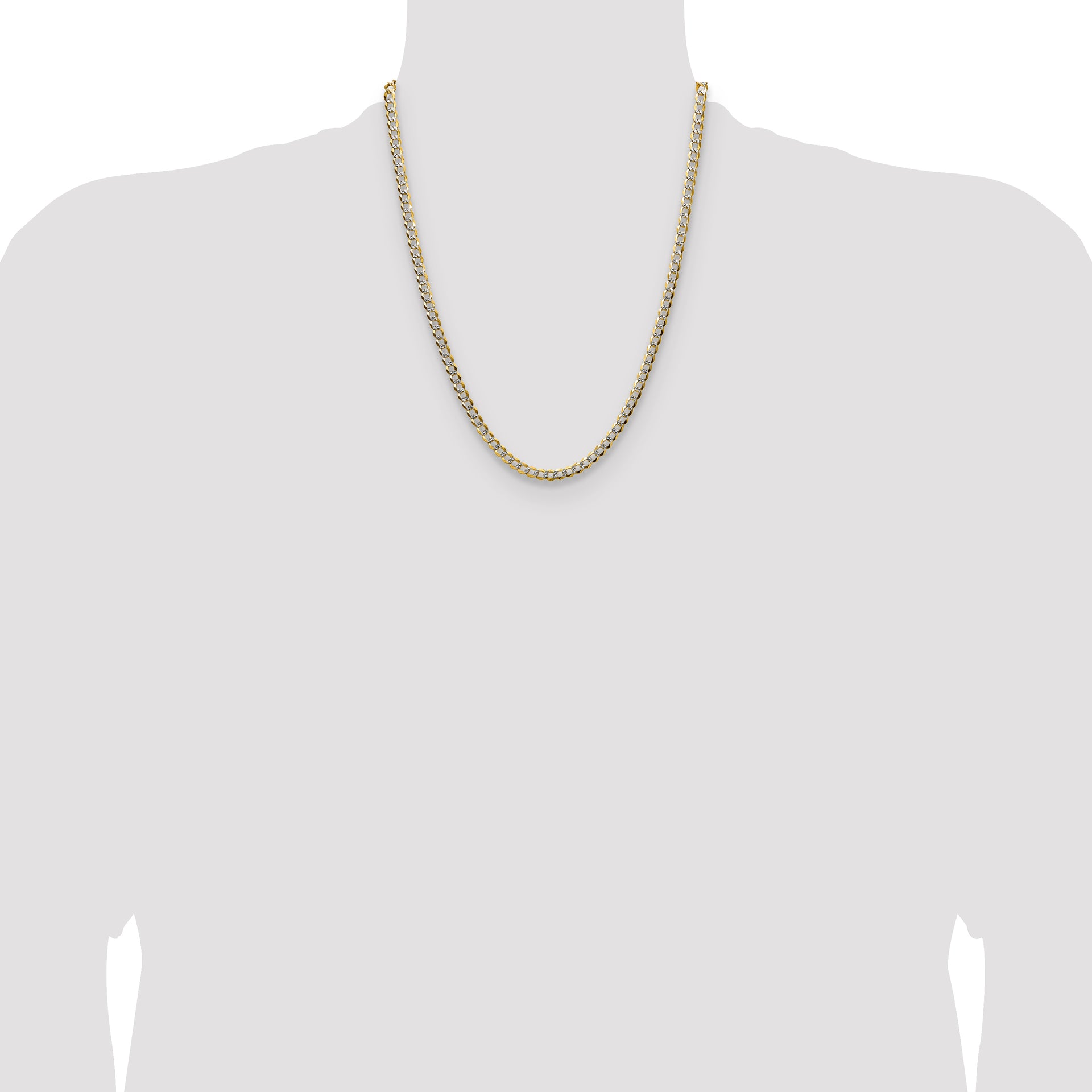 14k 4.7mm Lightweight PavÃ© Flat Cuban Chain
