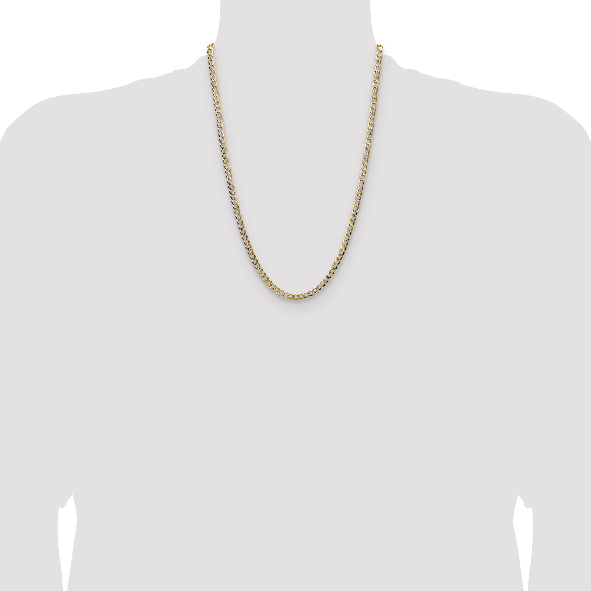14k 4.7mm Lightweight PavÃ© Flat Cuban Chain
