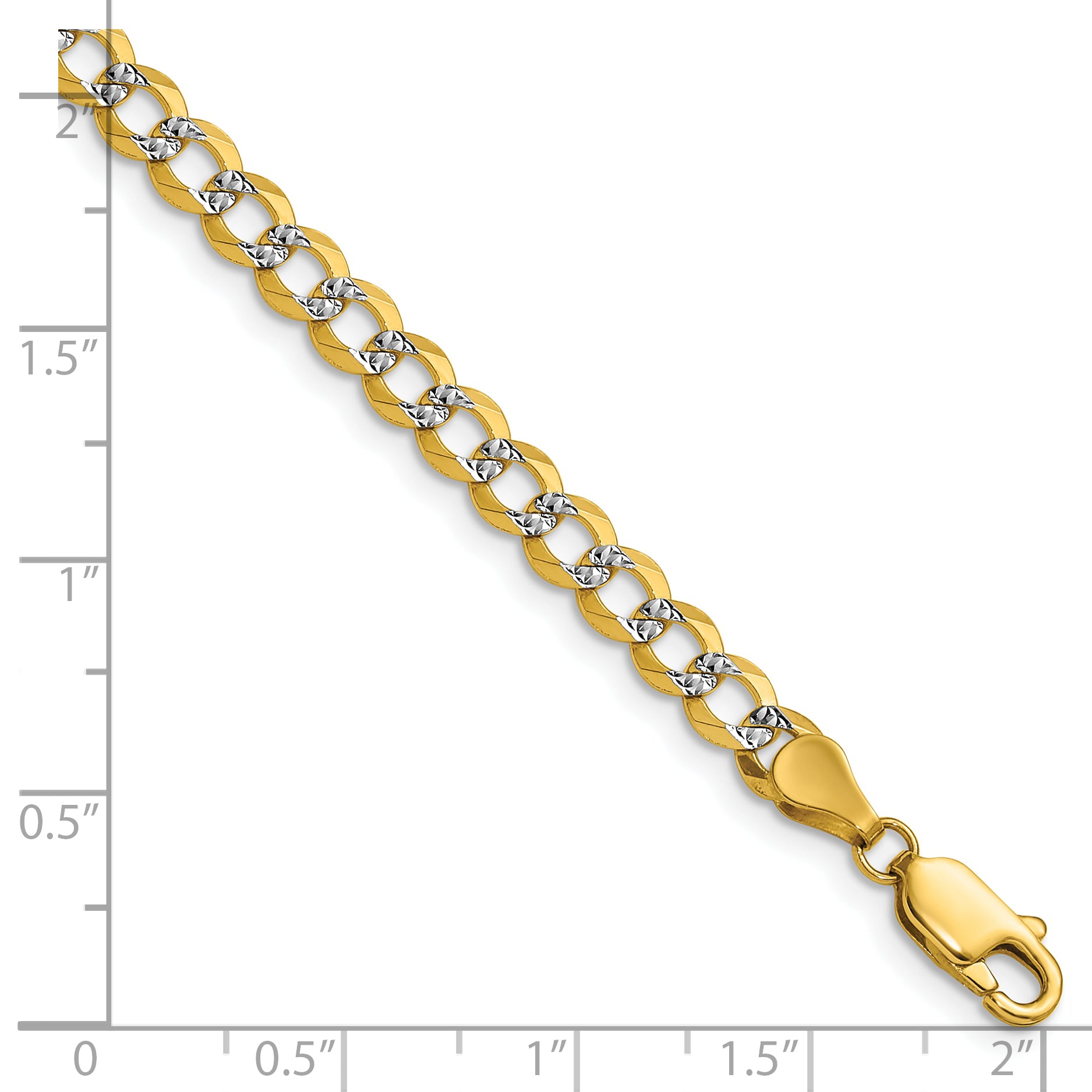 14k 4.7mm Lightweight PavÃ© Flat Cuban Chain