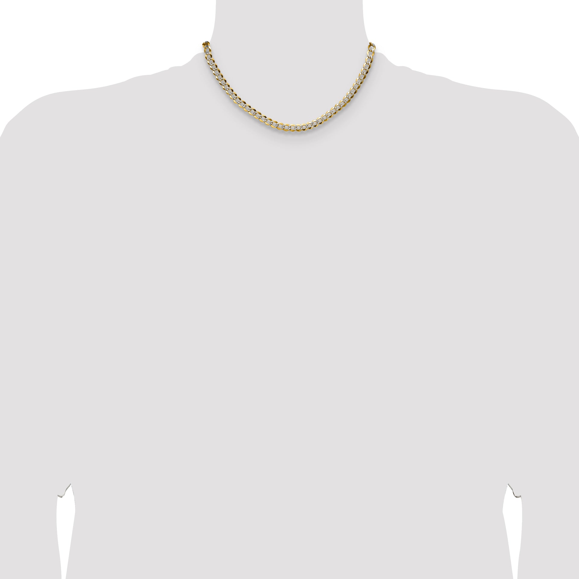 14k 5.9mm Lightweight PavÃ© Flat Cuban Chain