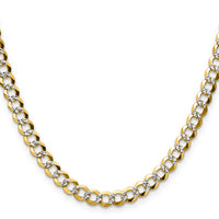 14k 5.9mm Lightweight PavÃ© Flat Cuban Chain