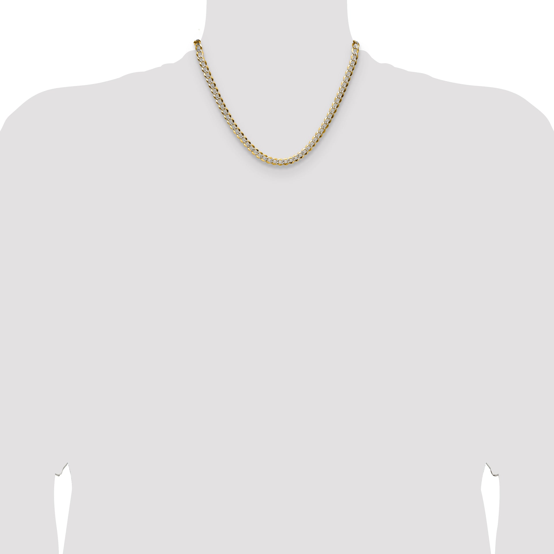 14k 5.9mm Lightweight PavÃ© Flat Cuban Chain