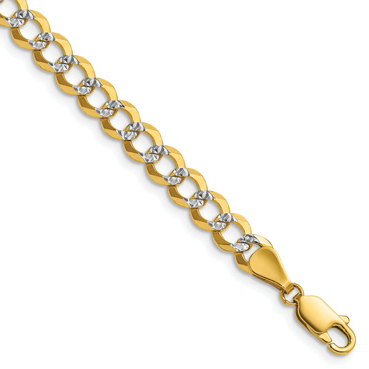 14k 5.9mm Lightweight PavÃ© Flat Cuban Chain