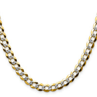 14k 7.2mm Lightweight PavÃ© Flat Cuban Chain
