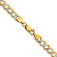 14k 7.2mm Lightweight PavÃ© Flat Cuban Chain