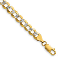 14k 7.2mm Lightweight PavÃ© Flat Cuban Chain