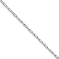 14k White Gold 2.2mm Solid Beveled D/C Paperclip Chain (100 inch Spool)