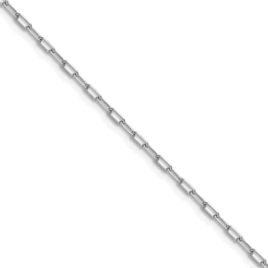 14k White Gold 2.2mm Solid Beveled D/C Paperclip Chain (100 inch Spool)