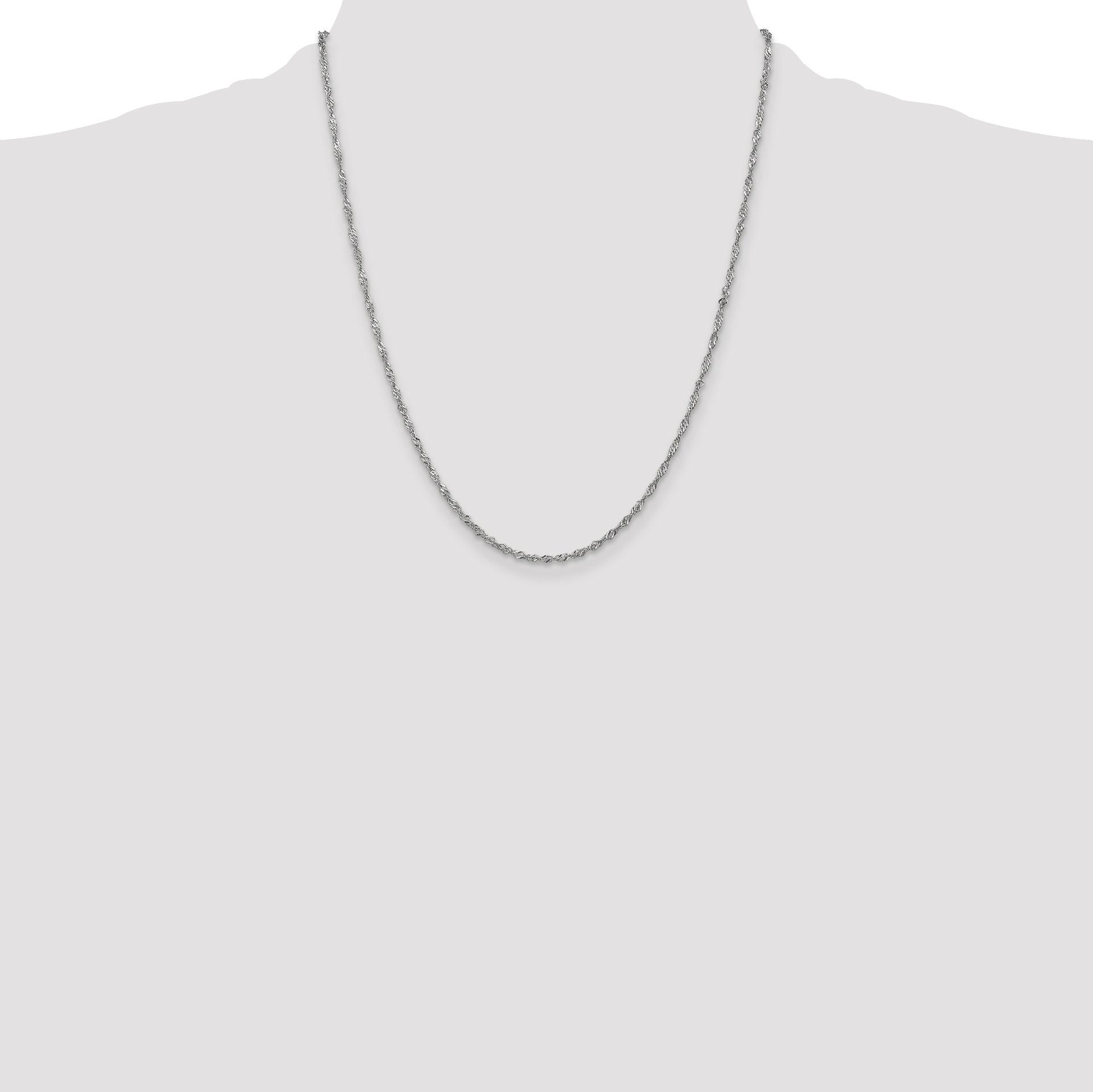 14k WG 1.7mm Singapore Chain