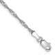 14k White Gold 1.7mm Singapore Chain Anklet