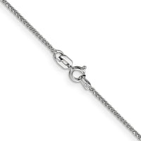 14k White Gold 1.05mm D/C Spiga with Spring Ring Clasp Chain