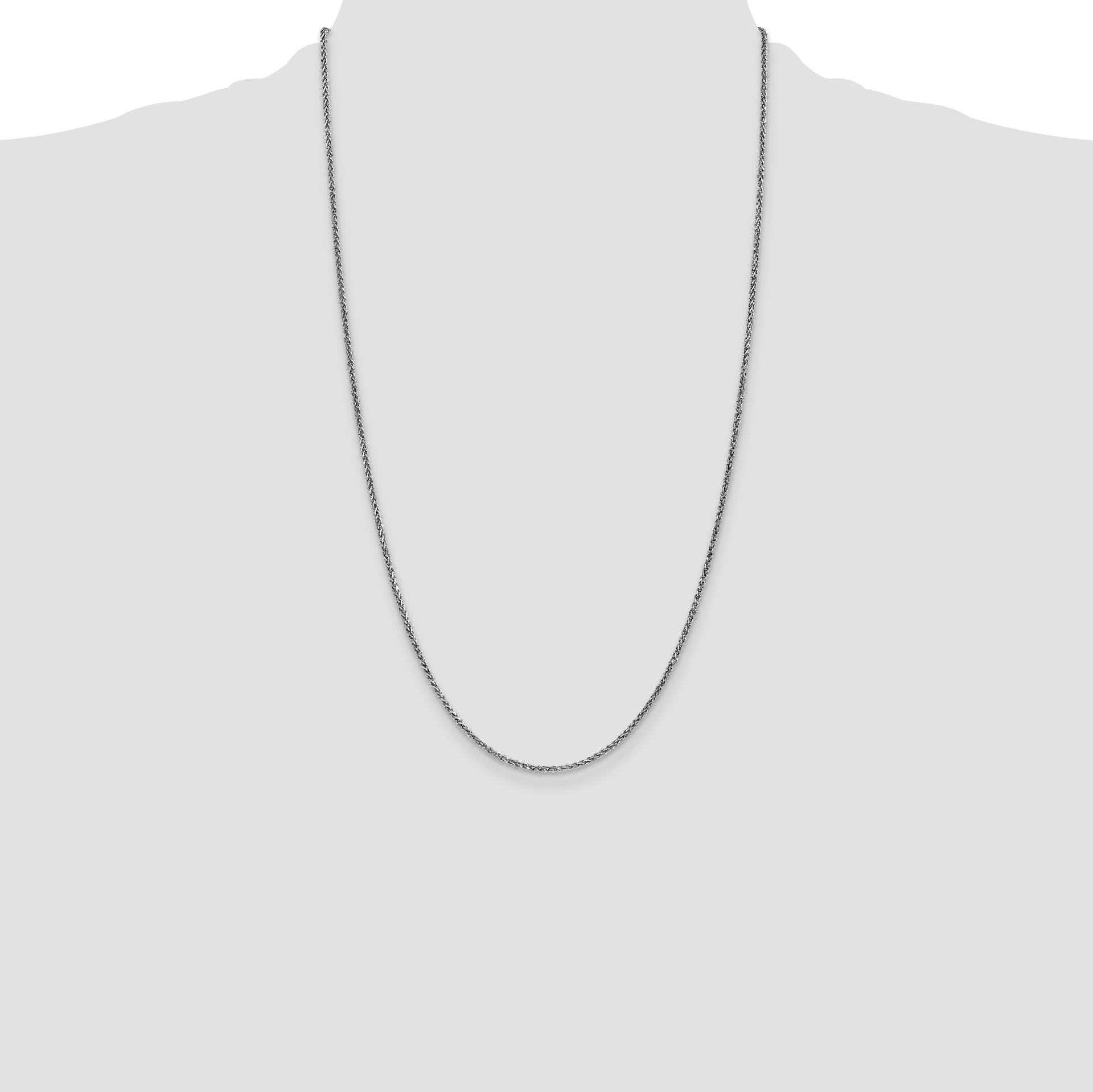 14k White Gold 1.7mm D/C Spiga Chain
