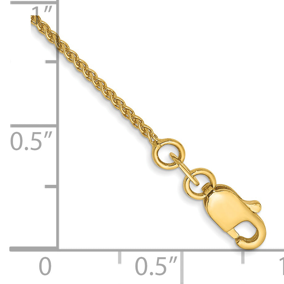 14k 1.05mm Solid Polished Spiga Chain Anklet