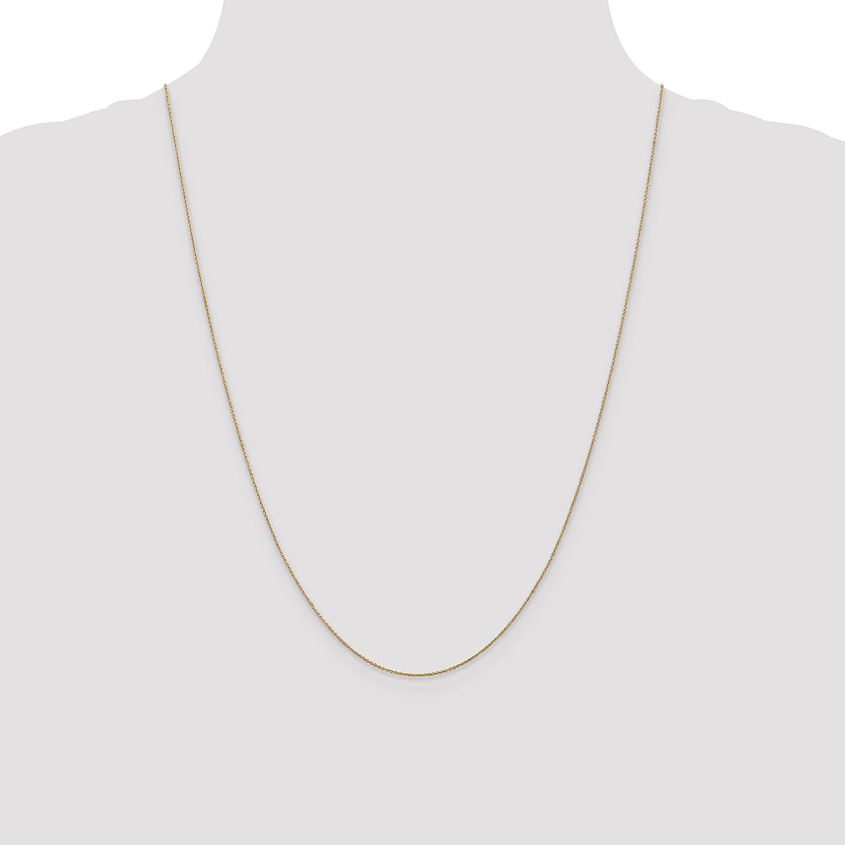 14k .75mm Round Open Link Cable Chain