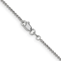 14k White Gold 1.4mm Round Open Link Cable Chain