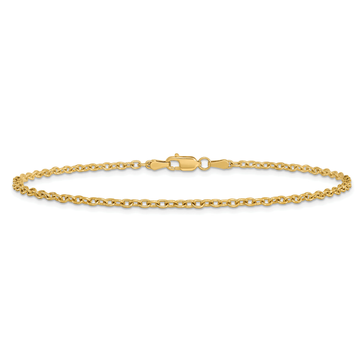 14k 2.2mm Forzantine Cable Chain Anklet