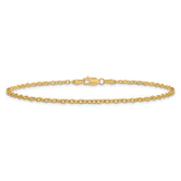 14k 2.2mm Forzantine Cable Chain Anklet