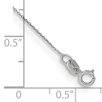 14k White Gold .75mm Round Open Link Cable Chain Anklet