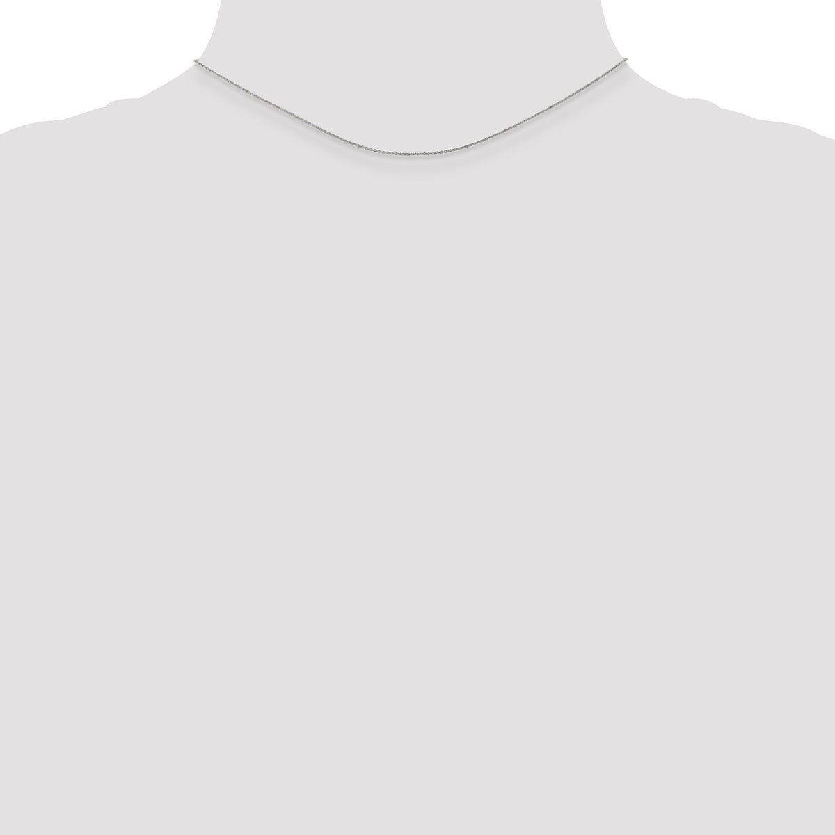 14k White Gold .75mm Round Open Link Cable Chain