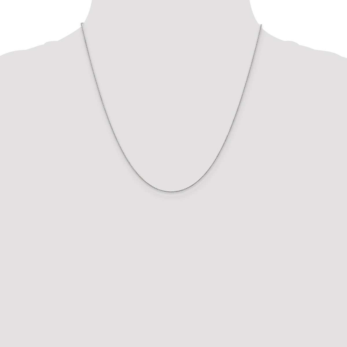 14k White Gold .75mm Round Open Link Cable Chain
