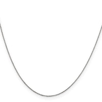 14k White Gold .6mm D/C Round Open Link Cable Chain