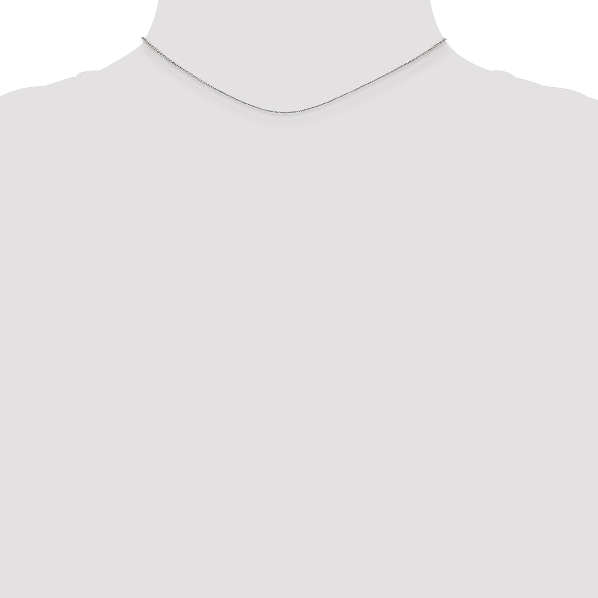 14k White Gold .6mm D/C Round Open Link Cable Chain