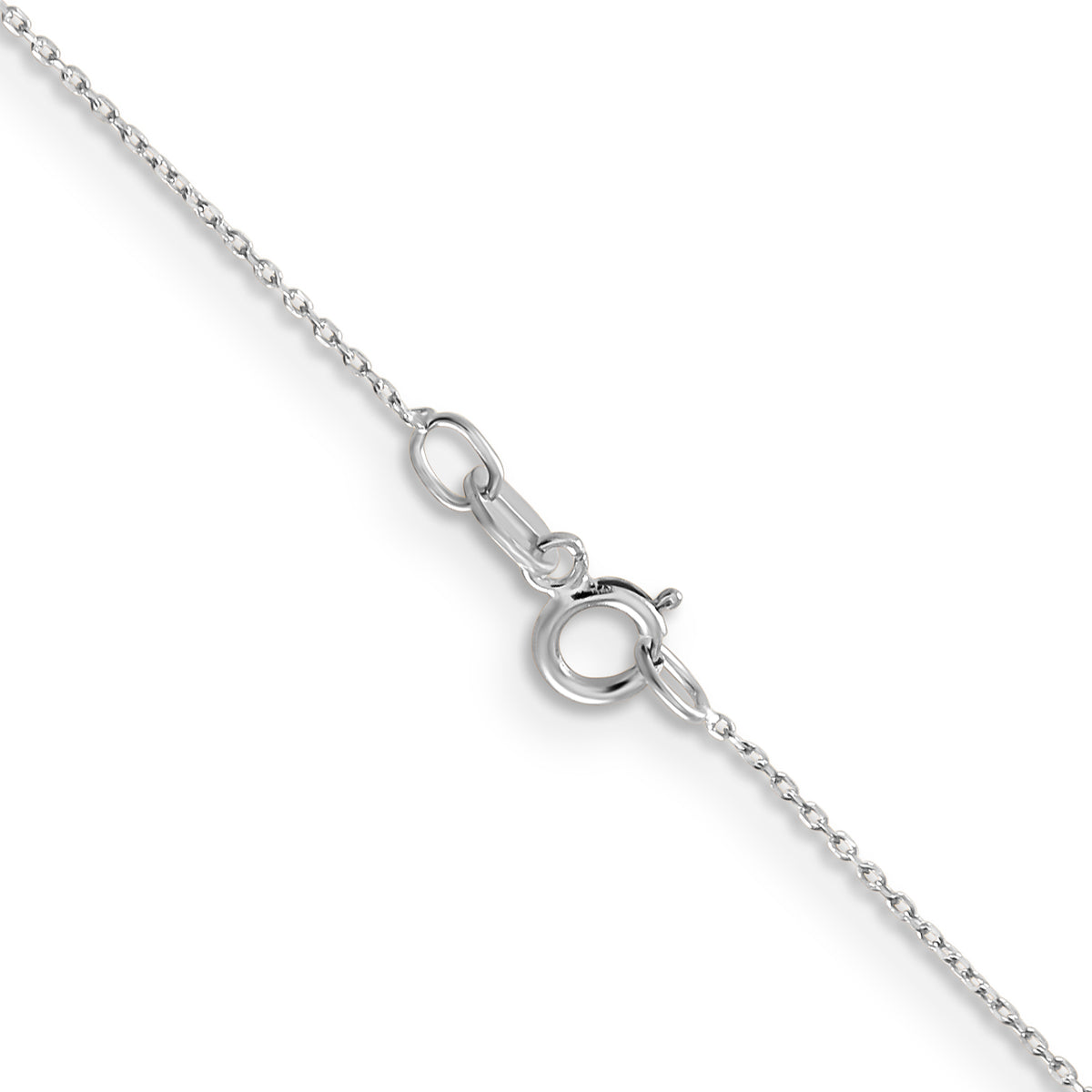 14k White Gold .6mm D/C Round Open Link Cable Chain