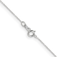 14k White Gold .6mm D/C Round Open Link Cable Chain