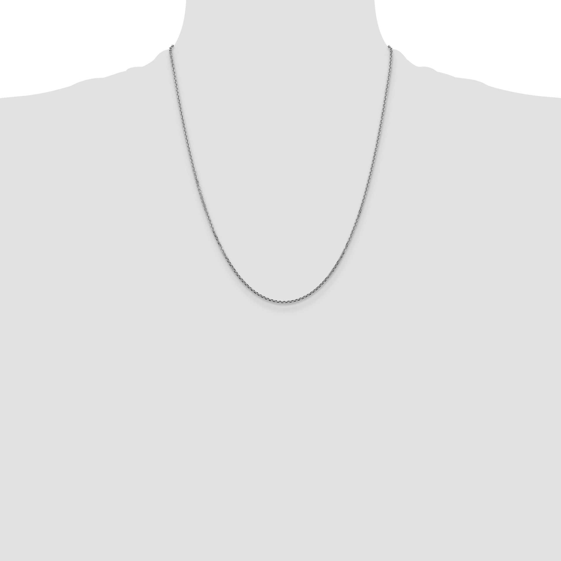 14k White Gold 1.45mm D/C Cable Chain