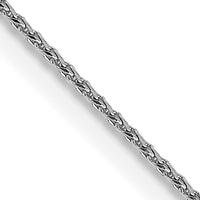 14k White Gold .85mm D/C Spiga with Spring Ring Clasp Chain