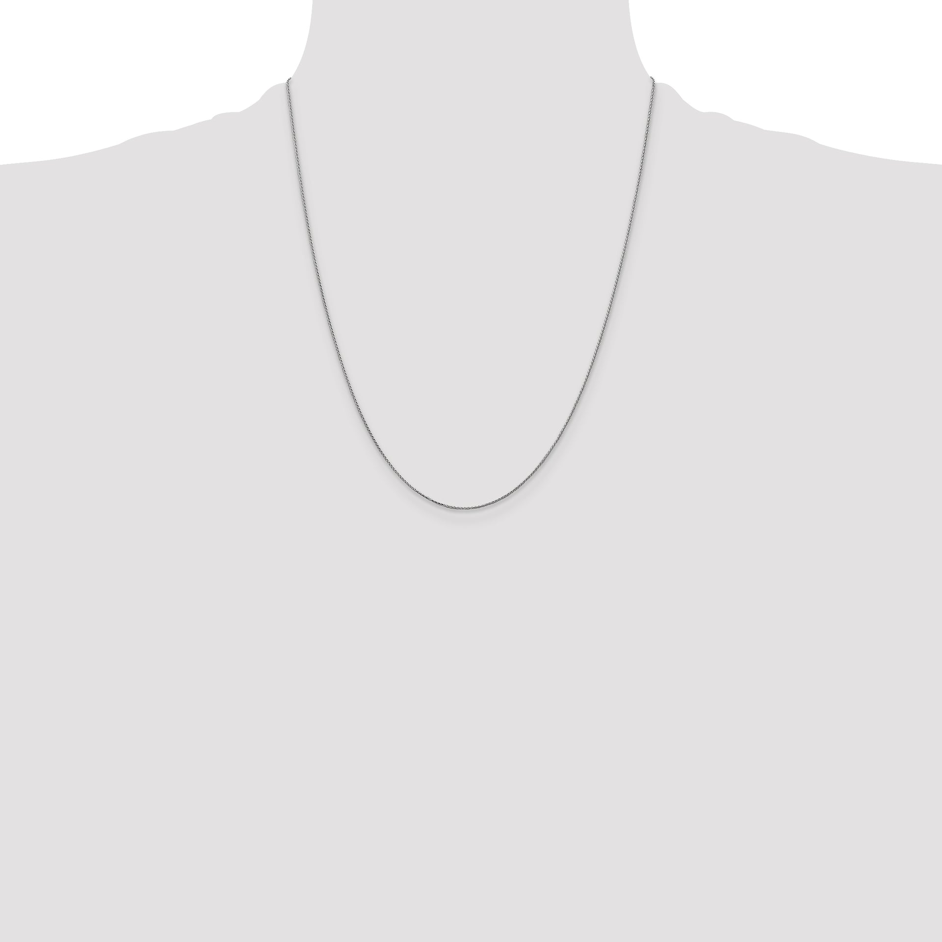 14k White Gold .85mm D/C Spiga with Spring Ring Clasp Chain