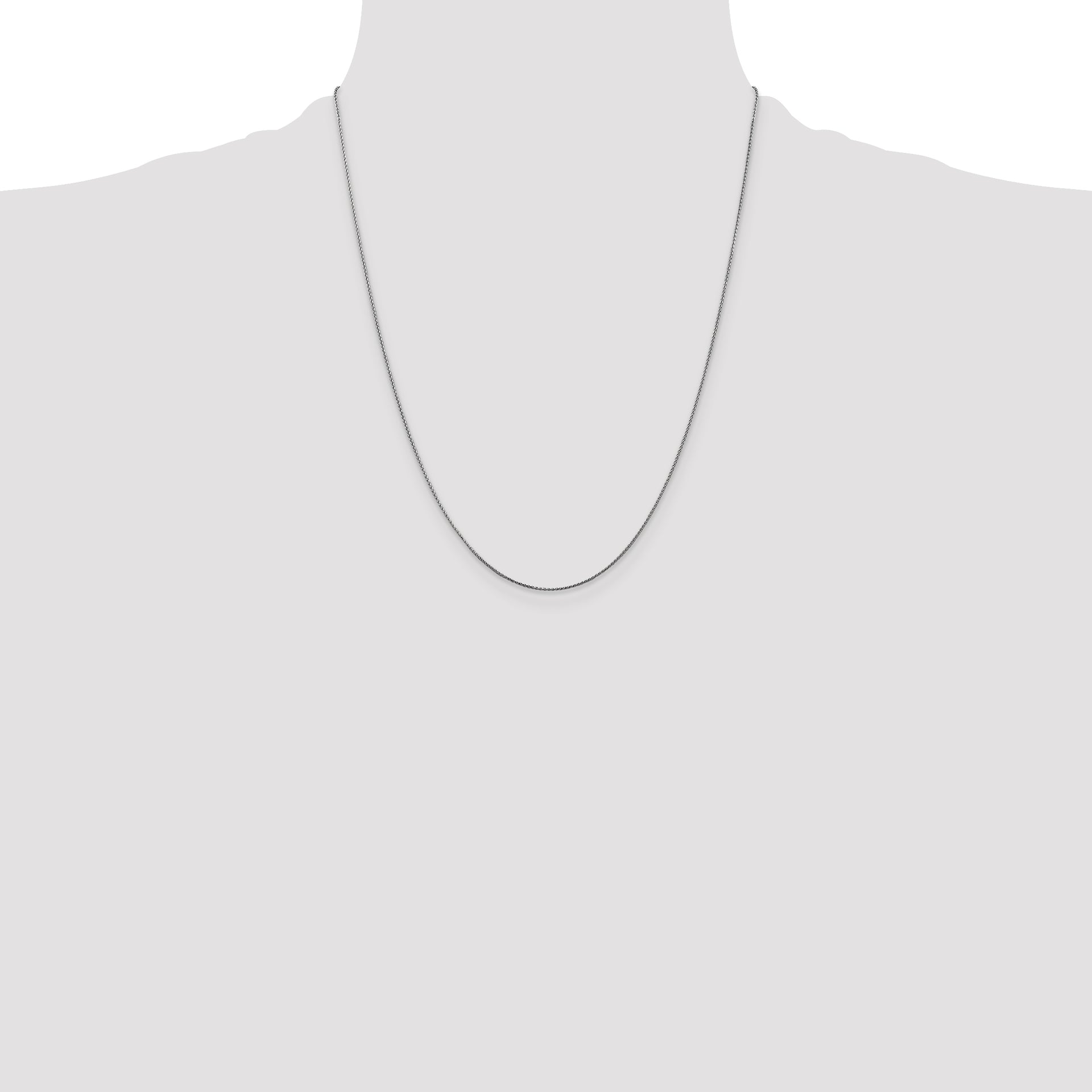 14k White Gold .85mm D/C Spiga with Lobster Clasp Chain