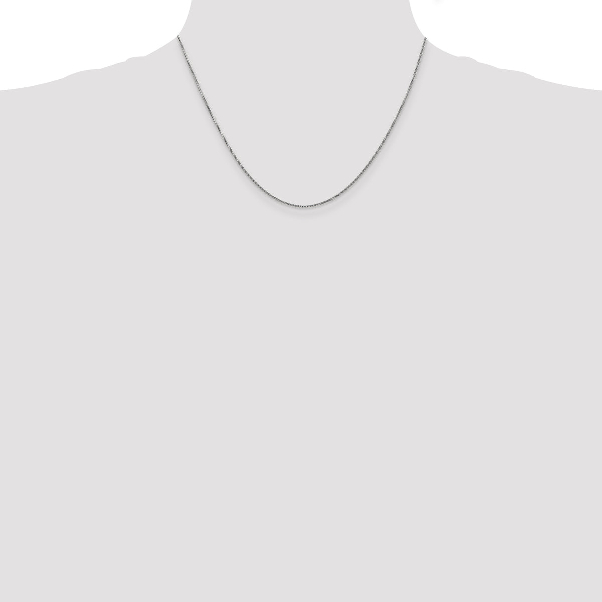 14k White Gold 1.05mm D/C Spiga with Lobster Clasp Chain