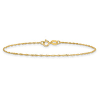 14k 1mm Singapore Chain Anklet