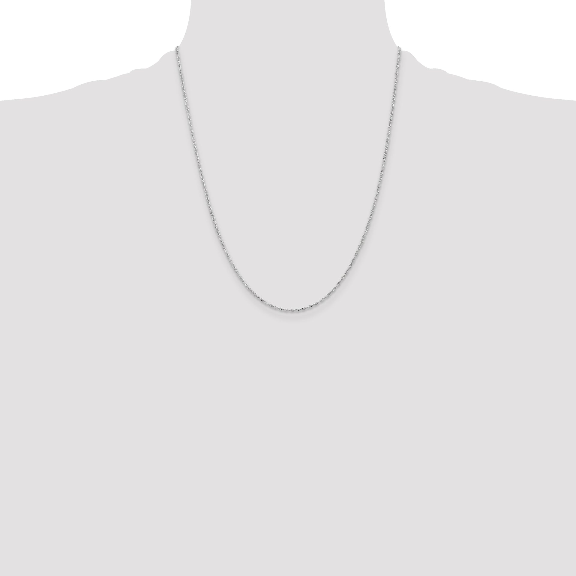 14k WG 1.1mm Singapore Chain