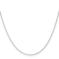 14k White Gold .8mm D/C Cable with Spring Ring Clasp Chain