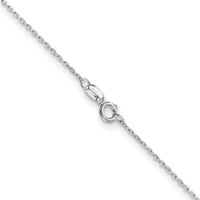 14k White Gold .8mm D/C Cable with Spring Ring Clasp Chain