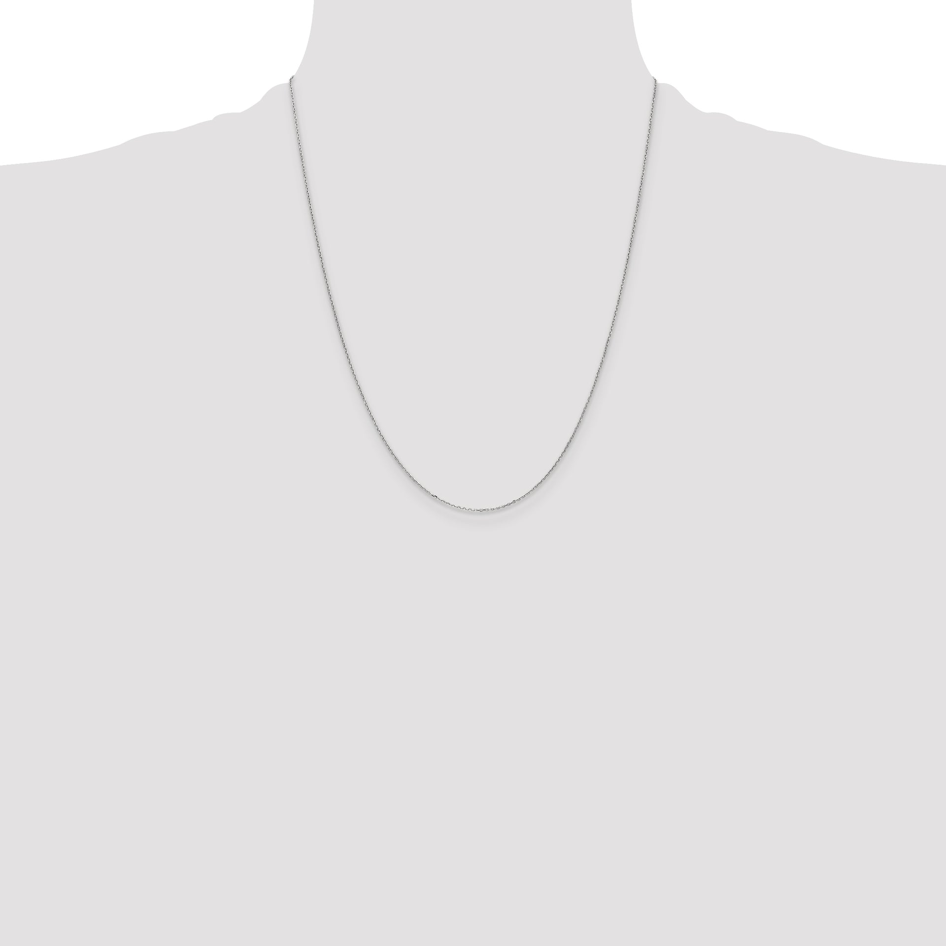 14k White Gold .8mm D/C Cable with Lobster Clasp Chain
