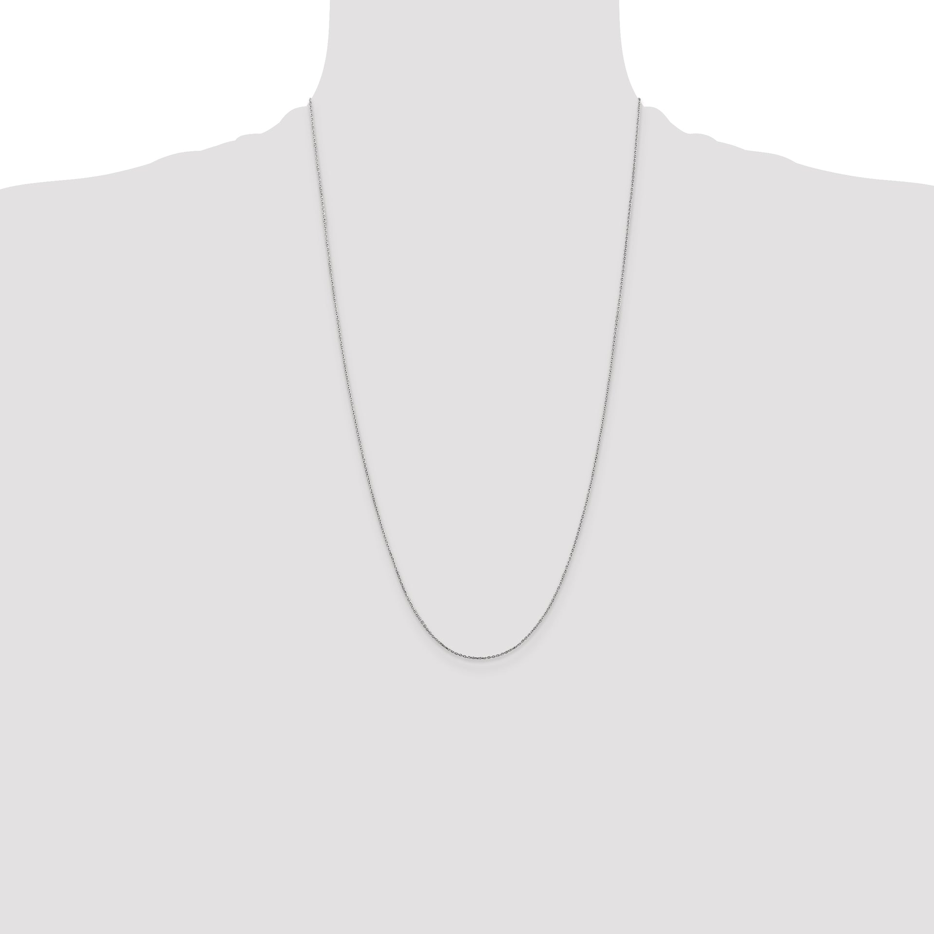 14k White Gold .8mm D/C Cable with Lobster Clasp Chain