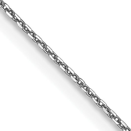 14k White Gold .65mm D/C Round Open Link Cable Chain