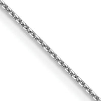 14k White Gold .8mm D/C Round Open Link Cable Chain
