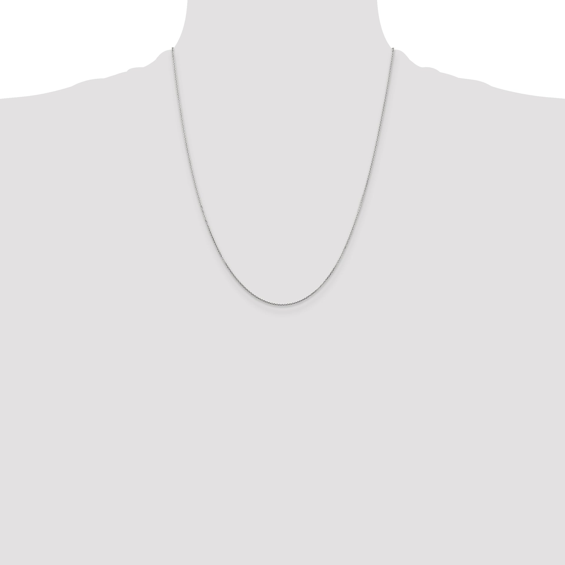 14k White Gold .8mm D/C Round Open Link Cable Chain