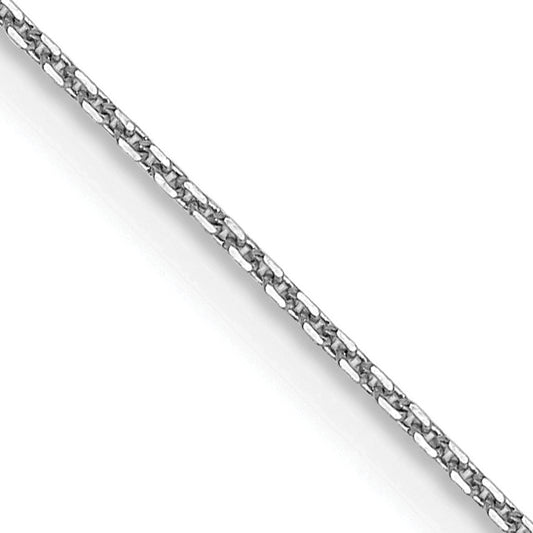 14k White Gold .8mm D/C Round Open Link Cable Chain