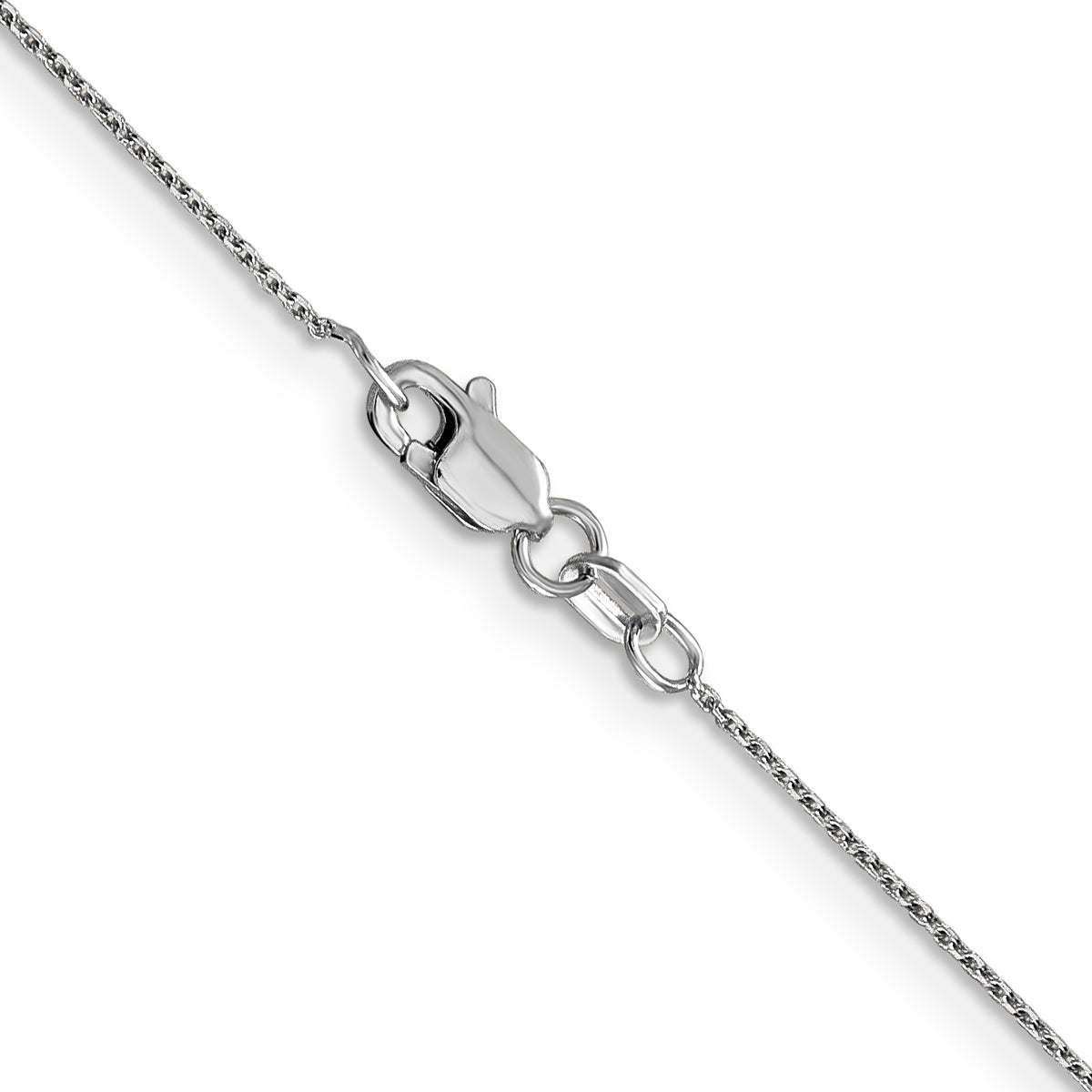 14k White Gold .8mm D/C Round Open Link Cable Chain