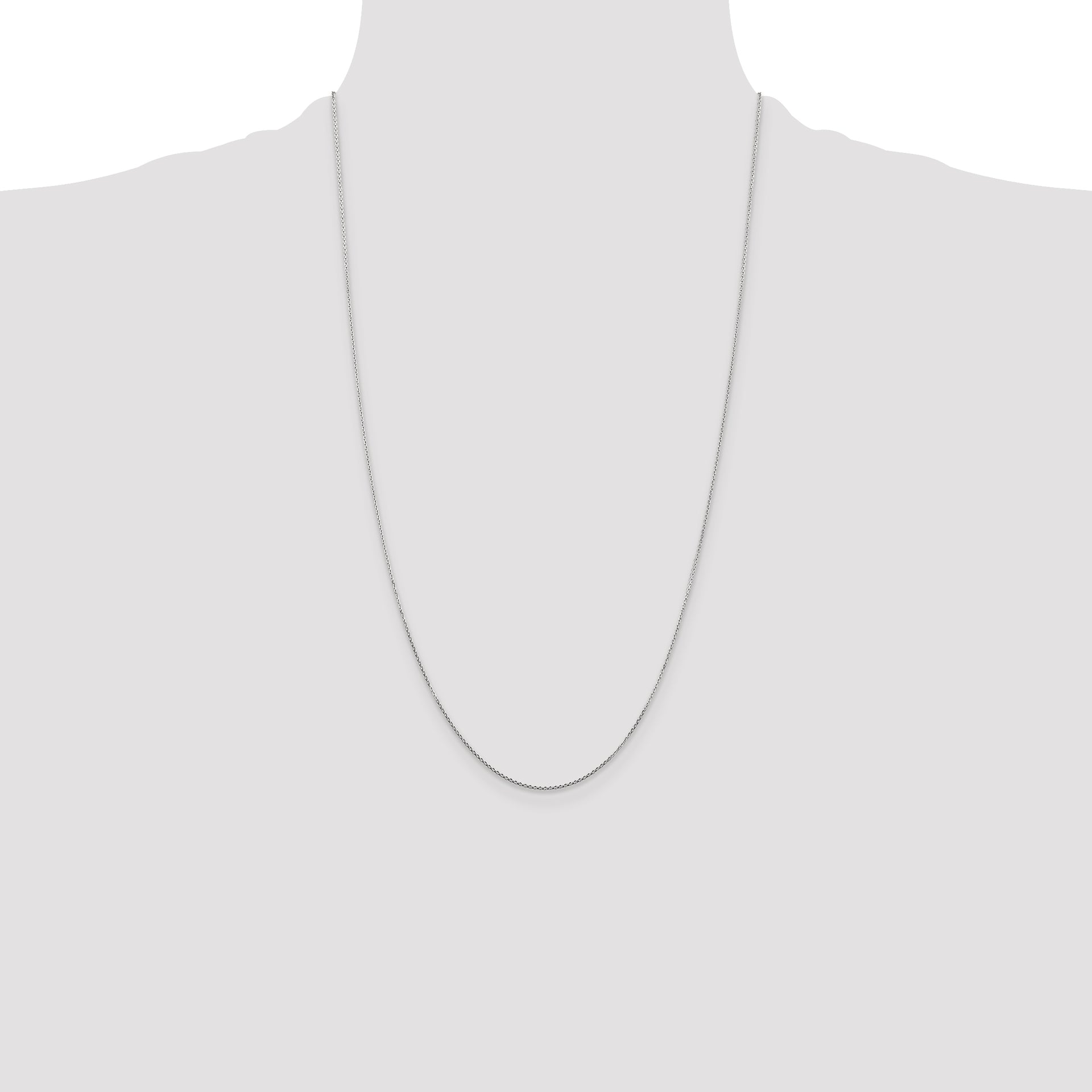 14k White Gold .8mm D/C Round Open Link Cable Chain